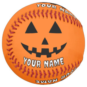 Personalized Orange Pumpkin Halloween Your Name Softball