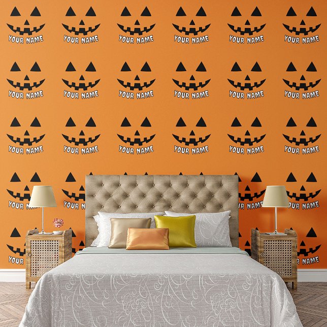 Personalized Orange Pumpkin Halloween Your Name Wallpaper (Creator Uploaded)
