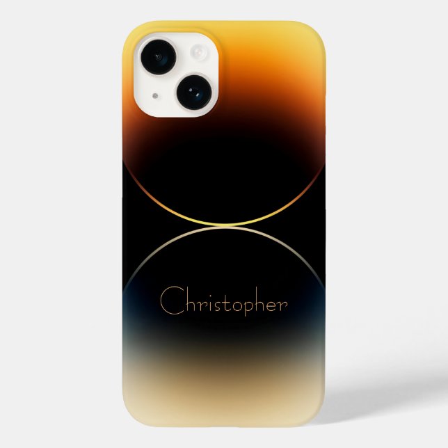 Personalized orange Radial Texture iphone 15 Case-Mate iPhone Case (Back)