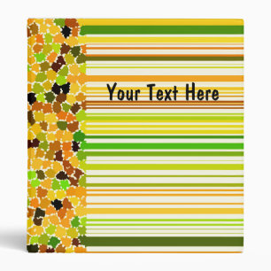 Personalized - Orange Red Yellow Apple Green Brown Binder