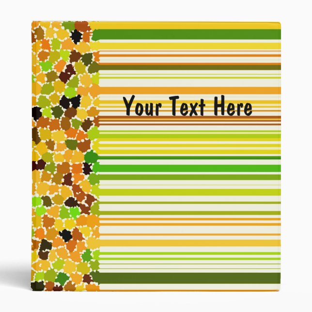 Personalized - Orange Red Yellow Apple Green Brown Binder (Front)
