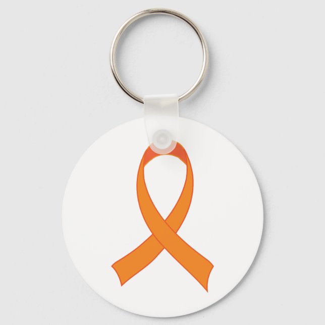 Personalized Orange Ribbon Awareness Gift Keychain (Front)