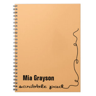 Personalized Orange Scribble Pad Notebook
