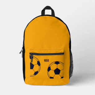 Personalized Orange Soccer Ball Printed Backpack