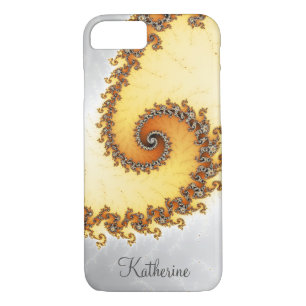 Personalized Orange Spiral Fractal Case-Mate iPhone Case
