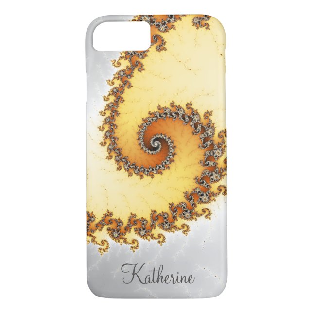 Personalized Orange Spiral Fractal Case-Mate iPhone Case (Back)