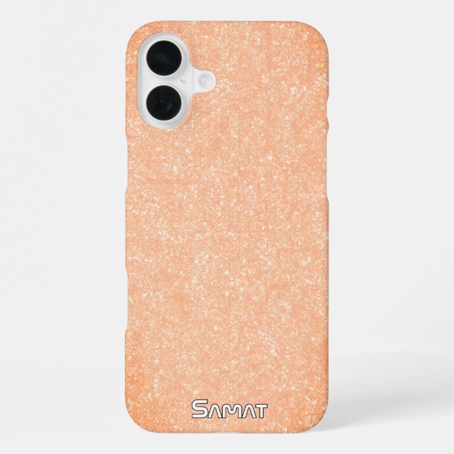 Personalized Orange Stone Textured iPhone Case (Back)