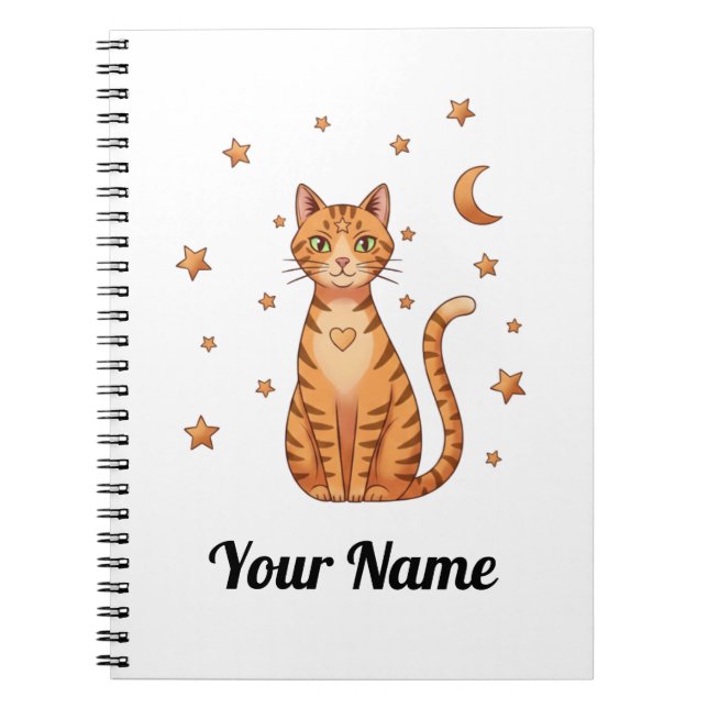 Personalized Orange Tabby Cat Notebook (Front)