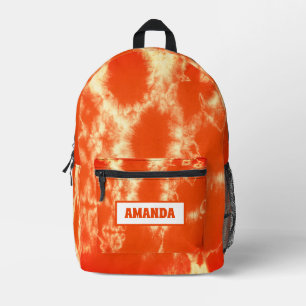 Personalized Orange Tie Dye  Printed Backpack