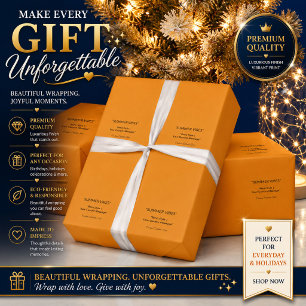 Personalized Orange Wrapping Paper
