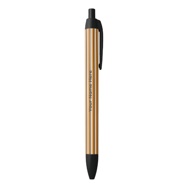 Personalized Orange & Yellow Striped Ink Pen (Bottom (Vertical))