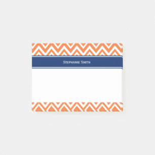 Personalized Orange Zigzag Pattern Post-it Notes