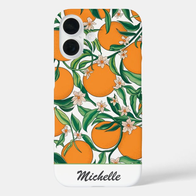 Personalized Oranges Citrus Fruit Floral Pattern   Case-Mate iPhone Case (Back)