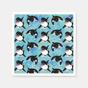 Personalized Orca Killer Whale Birthday Napkin