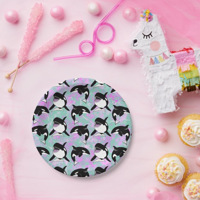 Personalized Orca Killer Whale Birthday Paper Plate (Party)