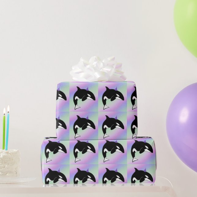 Personalized Orca Killer Whale Birthday  Wrapping Paper (Party Gifts)