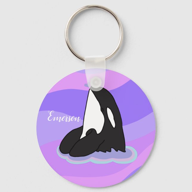 Personalized Orca Killer Whale  Keychain (Front)