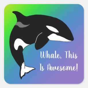 Personalized Orca Killer Whale Square Sticker