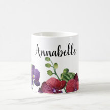 Personalized Orchids Border Mug