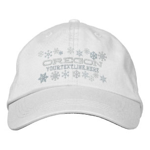 Personalized Oregon Winter Snowflakes Embroidered Hat