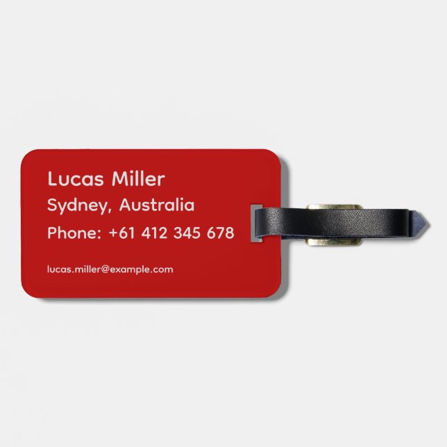 Personalized Oriental Rug Luggage Tag (Back Horizontal)