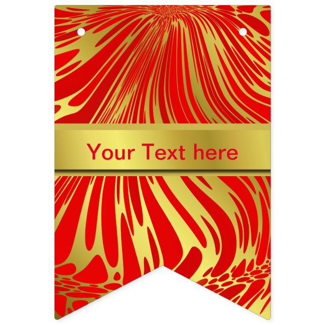personalized, original, flame, fractal, gold, bunting flags (Second Flag)