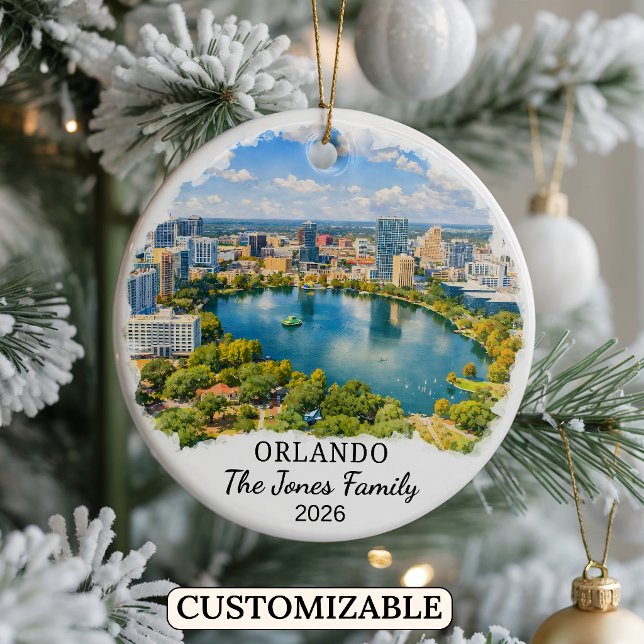 Personalized Orlando Ornament, Custom Florida Ceramic Ornament (Creator Uploaded)