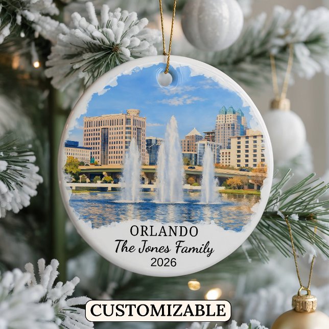 Personalized Orlando Ornament, Custom Florida Ceramic Ornament (Creator Uploaded)