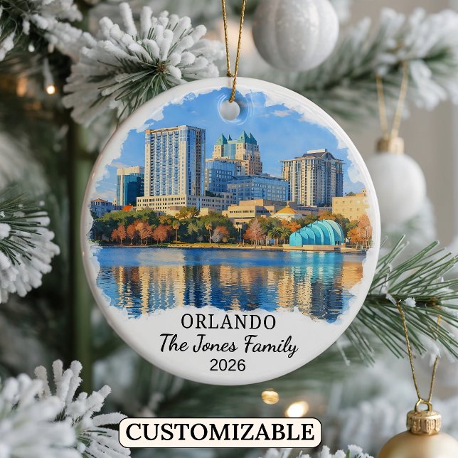 Personalized Orlando Ornament, Custom Florida Ceramic Ornament (Creator Uploaded)