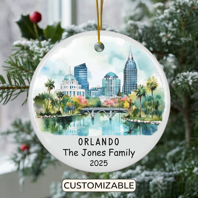 Personalized Orlando Ornament, Florida Ceramic Ornament (Creator Uploaded)