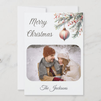Personalized Ornament Christmas Photo Card