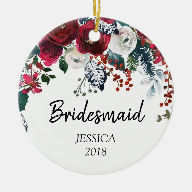 Personalized Ornament for bridesmaid (Front)