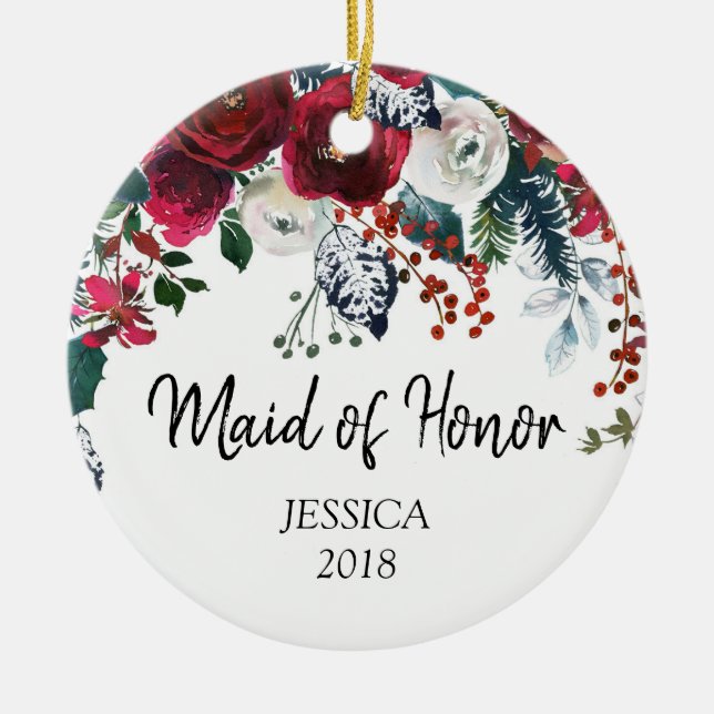 Personalized Ornament for maid of honour (Front)