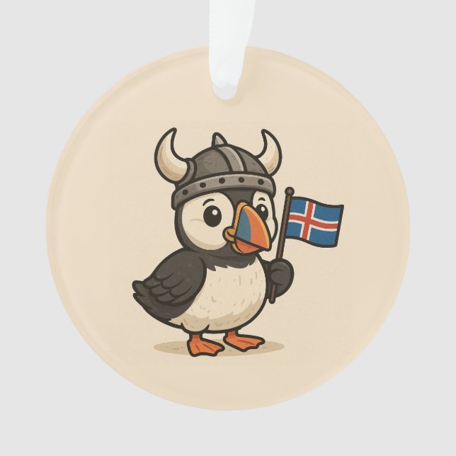 Personalized ornament - Iceland puffin (Front)