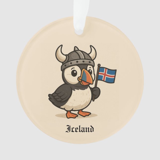 Personalized ornament - Iceland puffin (Front)