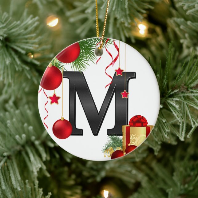Personalized Ornament with Letter (Tree)