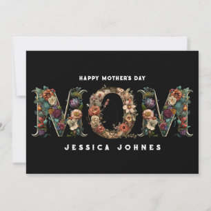 Personalized Ornate Floral Boho Mom Day Card