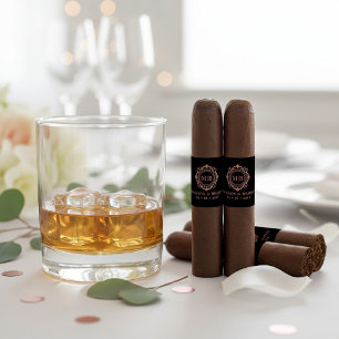 Personalized Ornate Floral Wedding Cigar Band