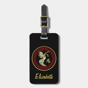 Personalized Ornate Year of the Horse GR Luggage Tag