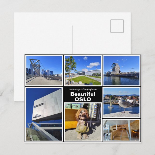 Personalized,  Oslo collage, Norway Postcard (Front/Back)