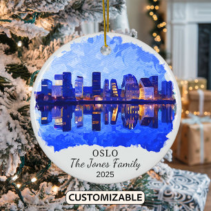 Personalized Oslo Ornament, Norway Ceramic Ornament
