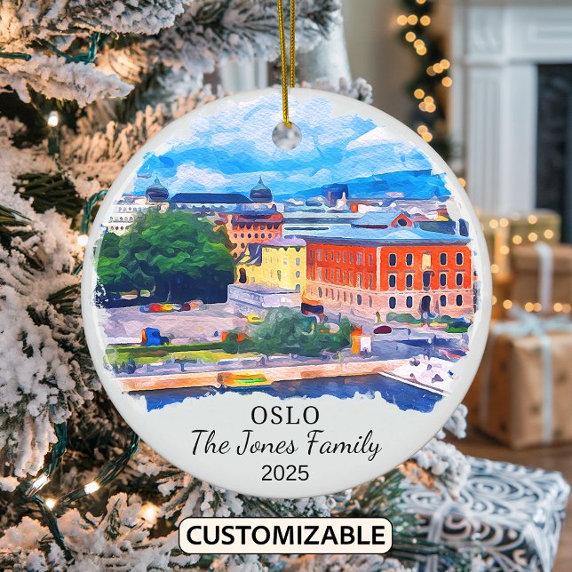 Personalized Oslo Ornament, Norway  Ceramic Ornament (Creator Uploaded)