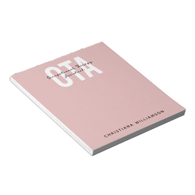 Personalized OTA Occupational Therapy Assistant Notepad (Angled)