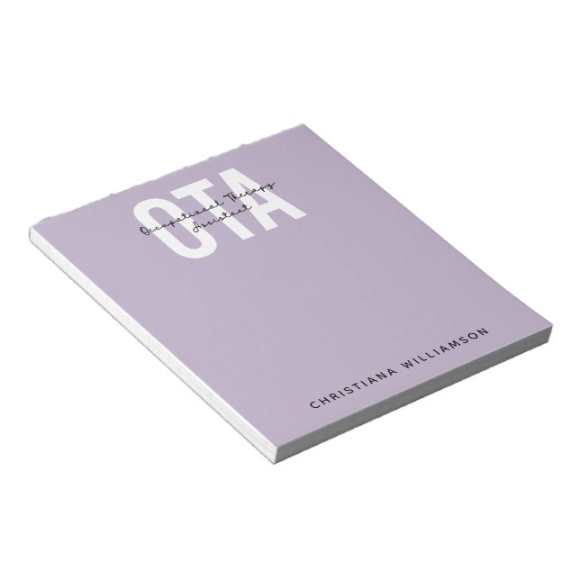 Personalized OTA Occupational Therapy Assistant Notepad (Angled)