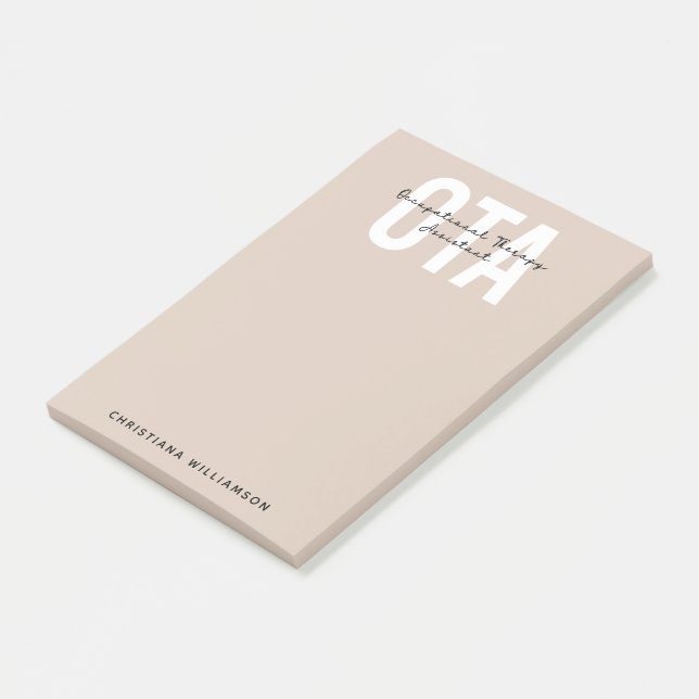 Personalized OTA Occupational Therapy Assistant Post-it Notes (Angled)