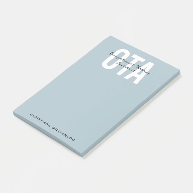 Personalized OTA Occupational Therapy Assistant Post-it Notes (Angled)