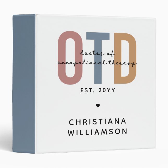 Personalized OTD Doctor of Occupational Therapy Binder (Front/Spine)