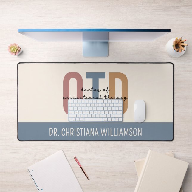 Personalized OTD Doctor of Occupational Therapy Desk Mat (Office 1)