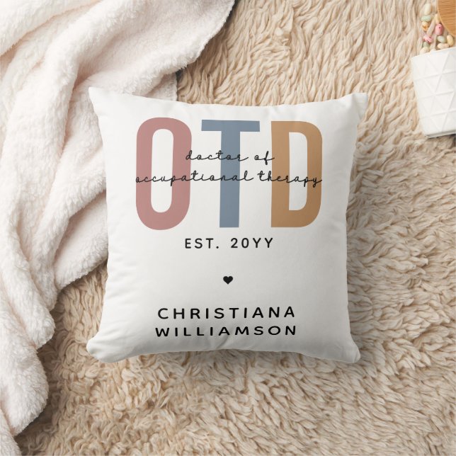 Personalized OTD Doctor of Occupational Therapy Throw Pillow (Blanket)
