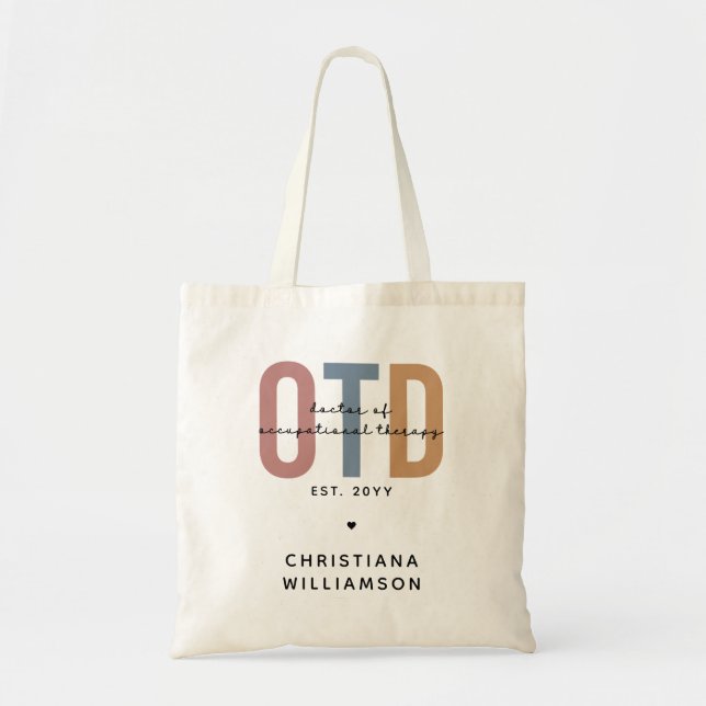 Personalized OTD Doctor of Occupational Therapy Tote Bag (Front)
